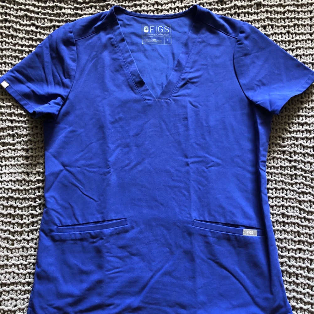Figs Royal Blue Scrub top